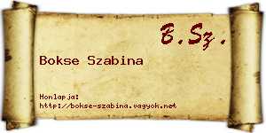 Bokse Szabina névjegykártya